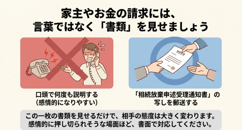 相続放棄申述受理通知書を家主や債権者への対応書面として活用する