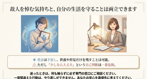 故人を悼む気持ちと自分の生活を守ることは相続放棄後も両立できる