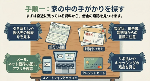 故人の借金 手元資料 通帳 郵便物